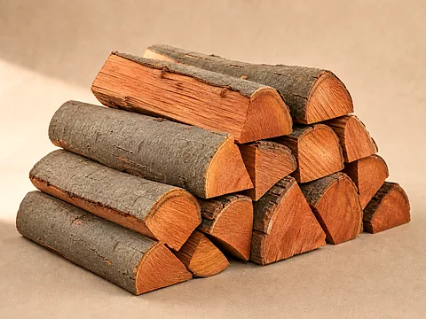 Дрова в мешках по 50 литров — общий вид партии